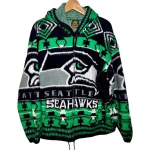 Tejidos Ruminahui Seahawks Cardigan Wool Sweater Jacket Hoodie Ecuador Seattle